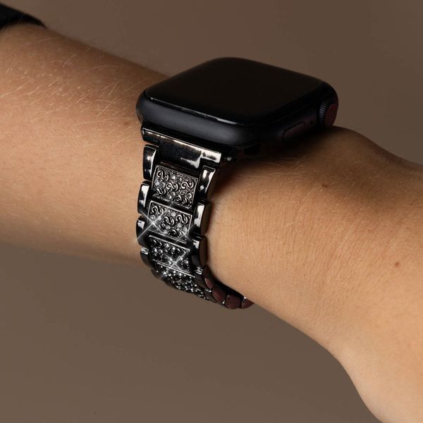 Selencia Bracelet à maillons scintillants Apple Watch Series 1 t/m 9 / SE (38/40/41 mm) | Series 10 / 11 (42 mm) - Noir