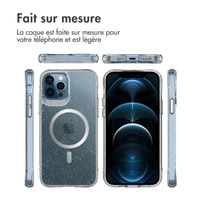 imoshion Coque arrière transparente Pailletée avec MagSafe Apple iPhone 12 (Pro) - Argent