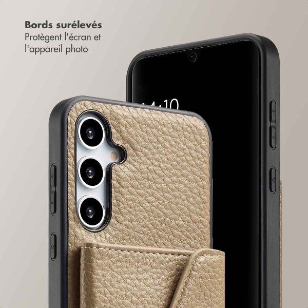 Selencia Coque à cordon avec porte-cartes enveloppe Sera Samsung Galaxy A35 - Beige