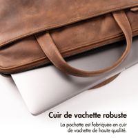 Accezz Leather Sac ordinateur 16 pouces - Cognac