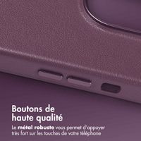 Accezz Coque arrière en cuir avec MagSafe Apple iPhone 14 Pro - Heath Purple