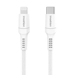 imoshion ﻿Câble Lightning vers USB-C - Non MFi - Textile tressé - 0,5 mètre - Blanc