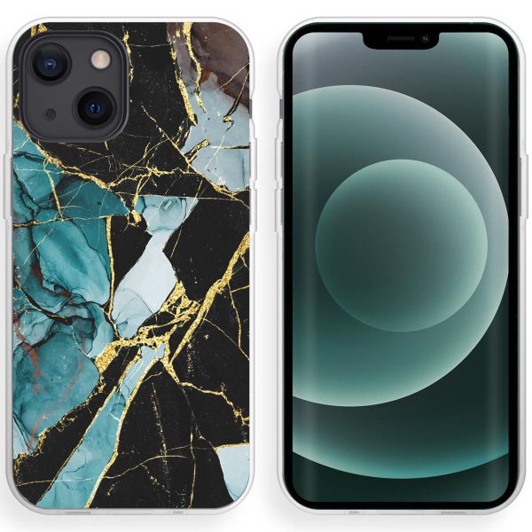 imoshion Coque Design iPhone 13 Mini - Marble - Bleu