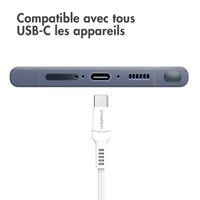 imoshion Braided USB-C vers câble USB-A - 2 mètre - Blanc