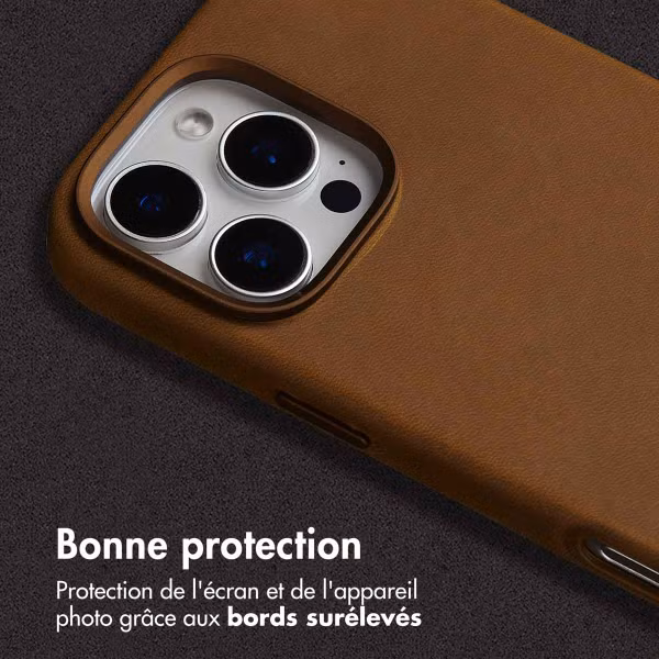 Accezz Coque MagSafe en cuir vintage Apple iPhone 16 Pro Max - Tabacco Cognac