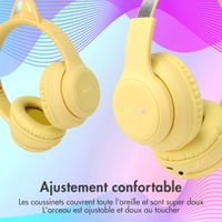 imoshion Casque sans fil pour enfants LED Light Cat Ear - Avec câble AUX - Jaune