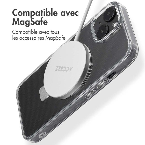 Accezz Coque Ring Stand avec MagSafe iPhone 14 - Transparent