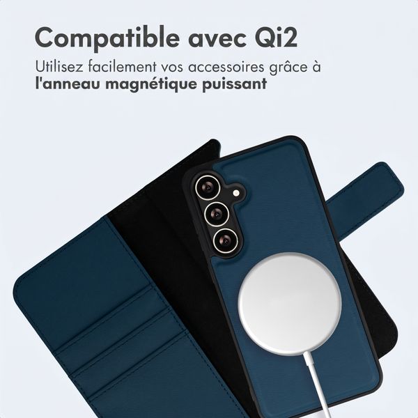 imoshion Étui portefeuille luxe 2-en-1 amovible Samsung Galaxy S25 FE - Bleu