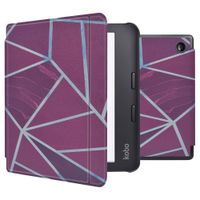 imoshion Design Slim Hard Sleepcover avec support Kobo Libra 2 / Tolino Vision 6 - Bordeaux Graphic