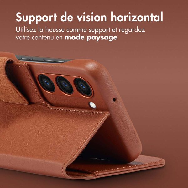 Accezz Étui de téléphone portefeuille en cuir 2-en-1 avec MagSafe Samsung Galaxy S23 - Sienna Brown