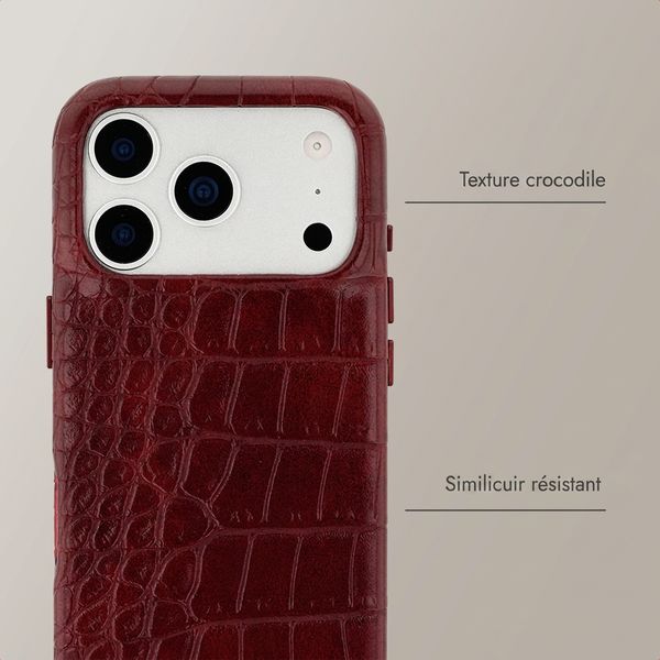 Selencia Coque arrière Croco avec MagSafe Apple iPhone 17 Pro Max - Burgundy