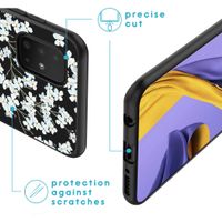 imoshion Coque Design Samsung Galaxy A51 - Fleur - Blanc / Noir