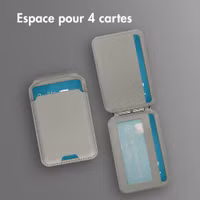 Accezz Portefeuille en cuir magnétique avec support - Compatible avec Apple Find My - Light Grey
