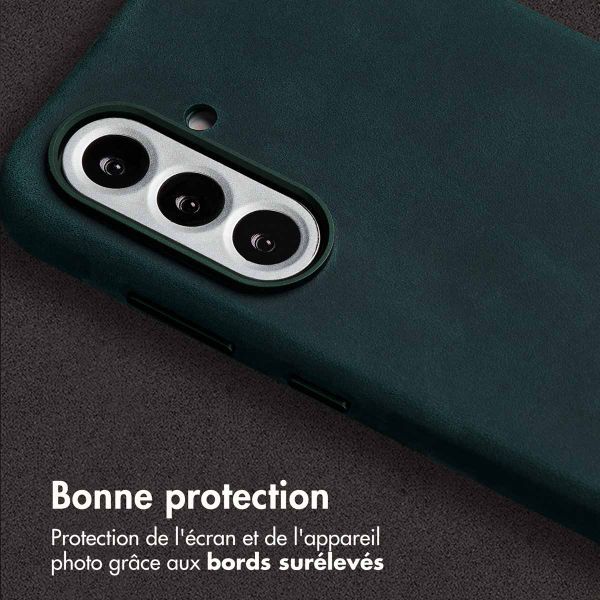 Accezz Coque MagSafe en cuir vintage Samsung Galaxy A56 - Smokey Green