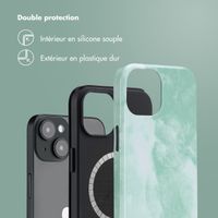 Selencia Coque arrière Vivid Tough avec MagSafe iPhone 14 - Marble Grayed Jade