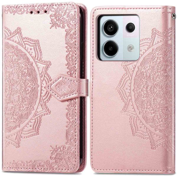 imoshion Etui de téléphone portefeuille Mandala Xiaomi Redmi Note 13 Pro (5G) / Poco X6 - Rose Dorée