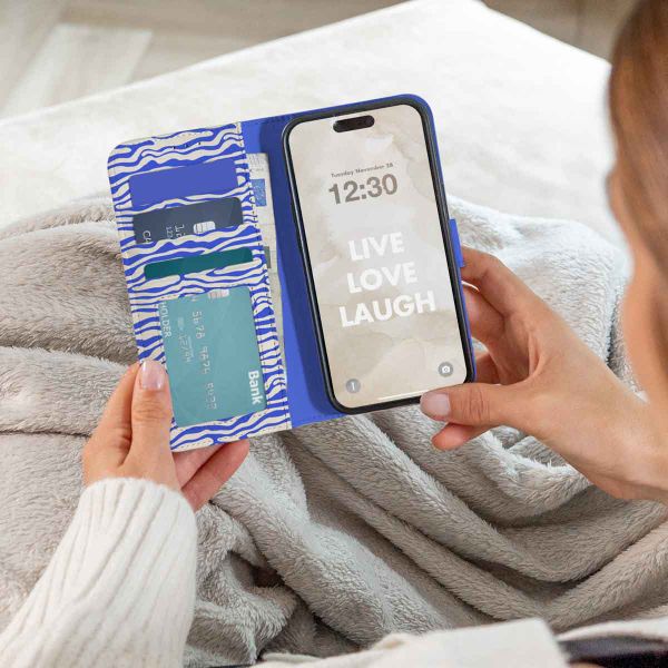 imoshion Étui de télephone portefeuille Design Samsung Galaxy S9 - White Blue Stripes