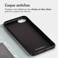 imoshion Étui de télephone portefeuille Design Apple iPhone 17e / 16e - Smoke Green Flowers