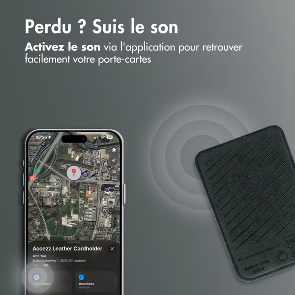 Accezz Porte-cartes en cuir magnétique - Compatible avec Apple Find My - Cedar Green