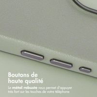 Accezz Coque arrière en cuir avec MagSafe Apple iPhone 16 Pro - Light Grey