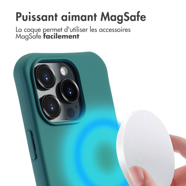 imoshion Coque arrière Color avec cordon amovible et MagSafe Apple iPhone 16 Pro - Vert foncé