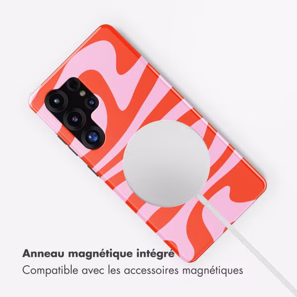 Selencia Coque arrière Vivid avec MagSafe Samsung Galaxy S25 Ultra - Dream Swirl Pink