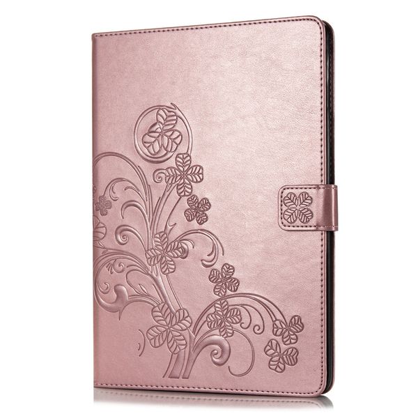 Coque Fleurs de Trèfle iPad 6 (2018) 9.7 pouces / iPad 5 (2017) 9.7 pouces - Rose champagne