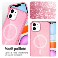 imoshion Coque Pailletée avec MagSafe Apple iPhone 12 (Pro) - Paillettes Rose