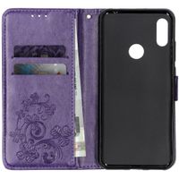 Etui de téléphone Fleurs de Trèfle Huawei Y6 (2019) - Violet