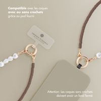 Selencia Ensemble de cordons pour téléphone avec perles et élastiques - Mocha Brown