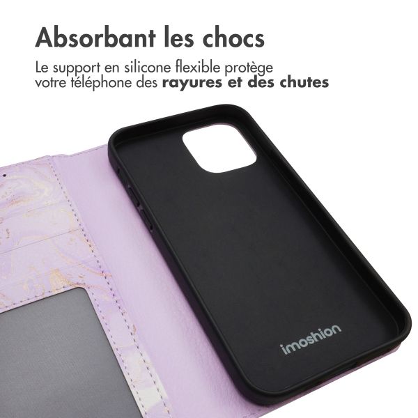 imoshion Étui de télephone portefeuille Design Apple iPhone 14 - Purple Marble
