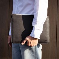 Accezz Leather Pochette ordinateur MacBook 14 pouces - Noir