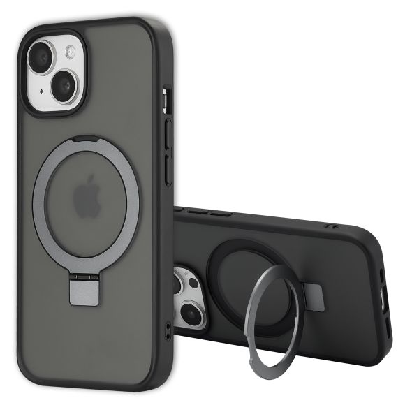 Accezz Coque Ring Stand avec MagSafe Apple iPhone 15 Pro - Noir