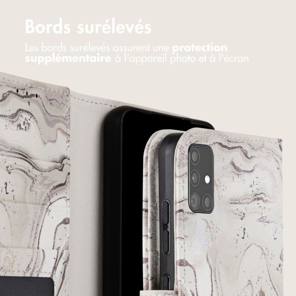 imoshion Étui de téléphone portefeuille Design Samsung Galaxy A51 - Sandy Marble