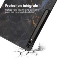 imoshion Coque tablette Design Trifold Samsung Galaxy Tab S10 Ultra / Tab S9 Ultra - Black Marble