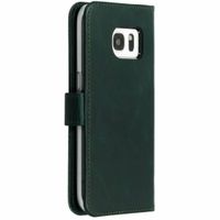Selencia Étui portefeuille en cuir véritable Samsung Galaxy S7 - Vert