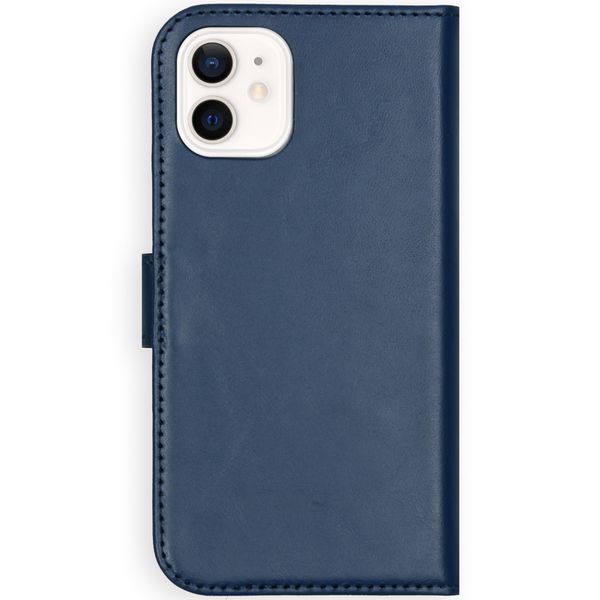 Selencia Étui portefeuille en cuir véritable Apple iPhone 12 Mini - Bleu