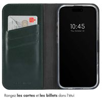 Selencia Étui portefeuille en cuir véritable Apple iPhone 16 Pro Max - Vert