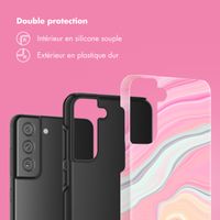 Selencia Coque arrière Vivid Samsung Galaxy S21 FE - Pastel Lipstick Marble