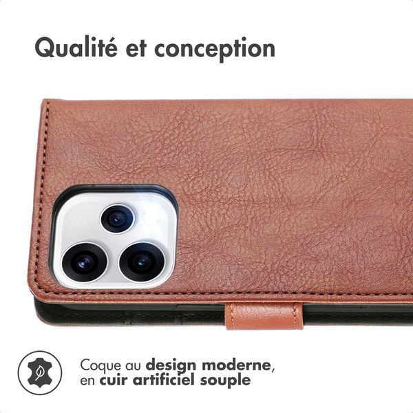 imoshion Étui de télephone portefeuille de luxe Oppo Reno15 (5G) - Marron