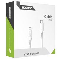 Accezz Câble Lightning vers USB-C - Certifié MFi - 2 mètres - Blanc