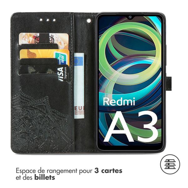 imoshion Etui de télephone Mandala Xiaomi Redmi A3 - Noir