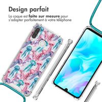 imoshion Coque Design avec cordon Huawei P30 Lite - Jellyfish Watercolor