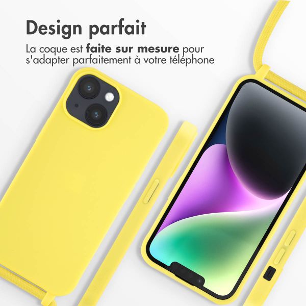 imoshion Coque en silicone avec cordon iPhone 14 - Jaune