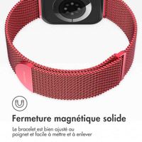 imoshion Bracelet magnétique milanais Apple Watch Series 1 - 9 / SE (38/40/41 mm) | Series 10 / 11 (42 mm) - Taille M - Rouge