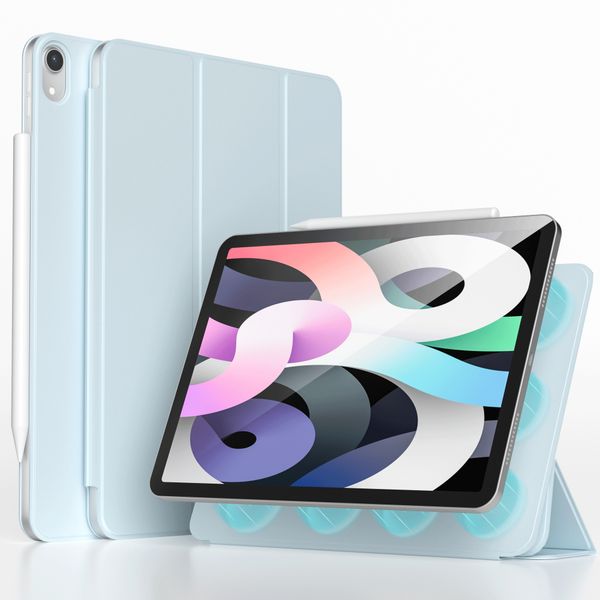 imoshion Magnetic etui de téléphone portefeuille iPad Air 11 pouces (2024) M2 / Air 5 (2022) / Air 4 (2020) - Bleu clair