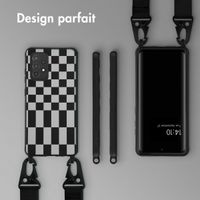 Selencia ﻿Coque design en silicone avec cordon amovible Samsung Galaxy A52(s) (5G/4G) - Irregular Check Black