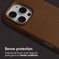 Accezz Coque MagSafe en cuir vintage Apple iPhone 16 Pro - Tabacco Cognac