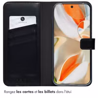 Selencia Étui portefeuille en cuir véritable Google Pixel 10 Pro XL - Noir