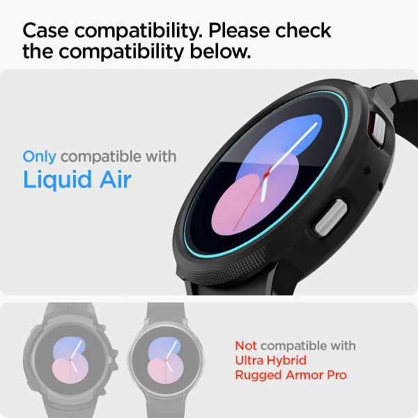 Spigen Protection d'écran EZ FIT Glas.tR avec applicateur Samsung Galaxy Watch 4 / 5 - 40 mm - Transparent